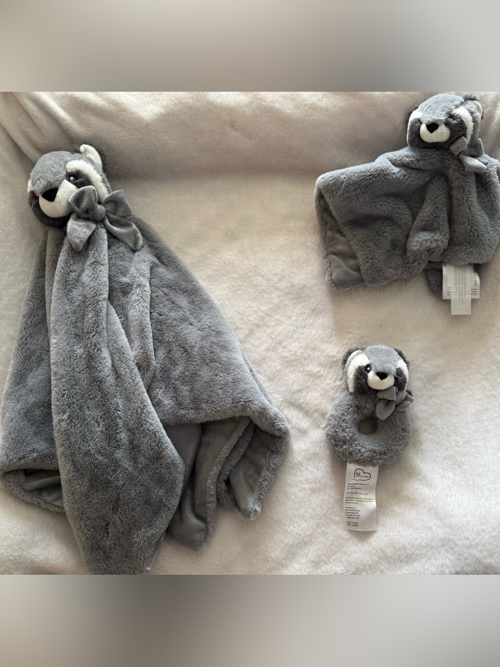 Plush Grey Hooded Kids Jacket with Bear Accent